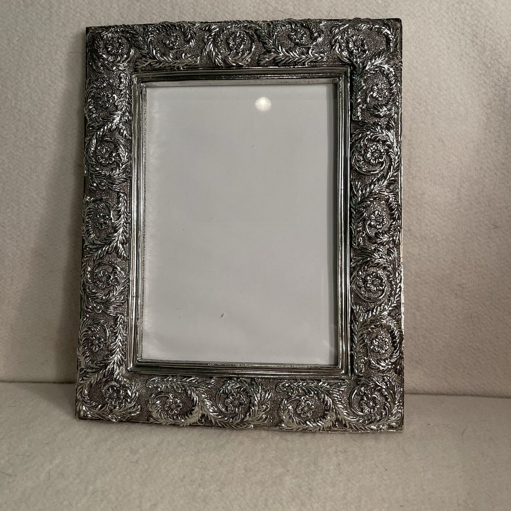 Philip Whitney LTD 5x7 Silver Floral Scroll Photo Frame with Stand