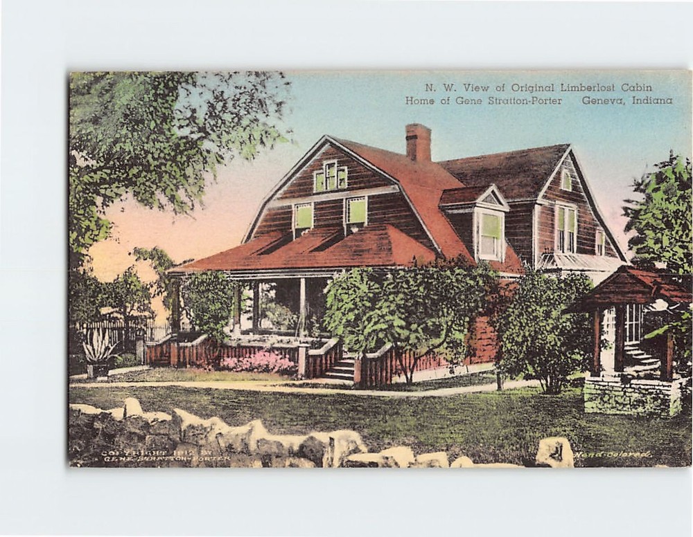 Postcard View of the Original Limberlost Cabin Home of Gene Stratton-Porter IN