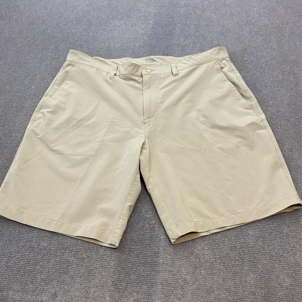 Polo Ralph Lauren Shorts Mens 36 Khaki Stretch Chino Flat Front Performance