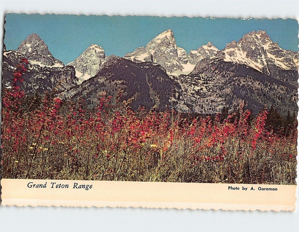 Postcard Grand Teton Range Grand Teton National Park Wyoming USA