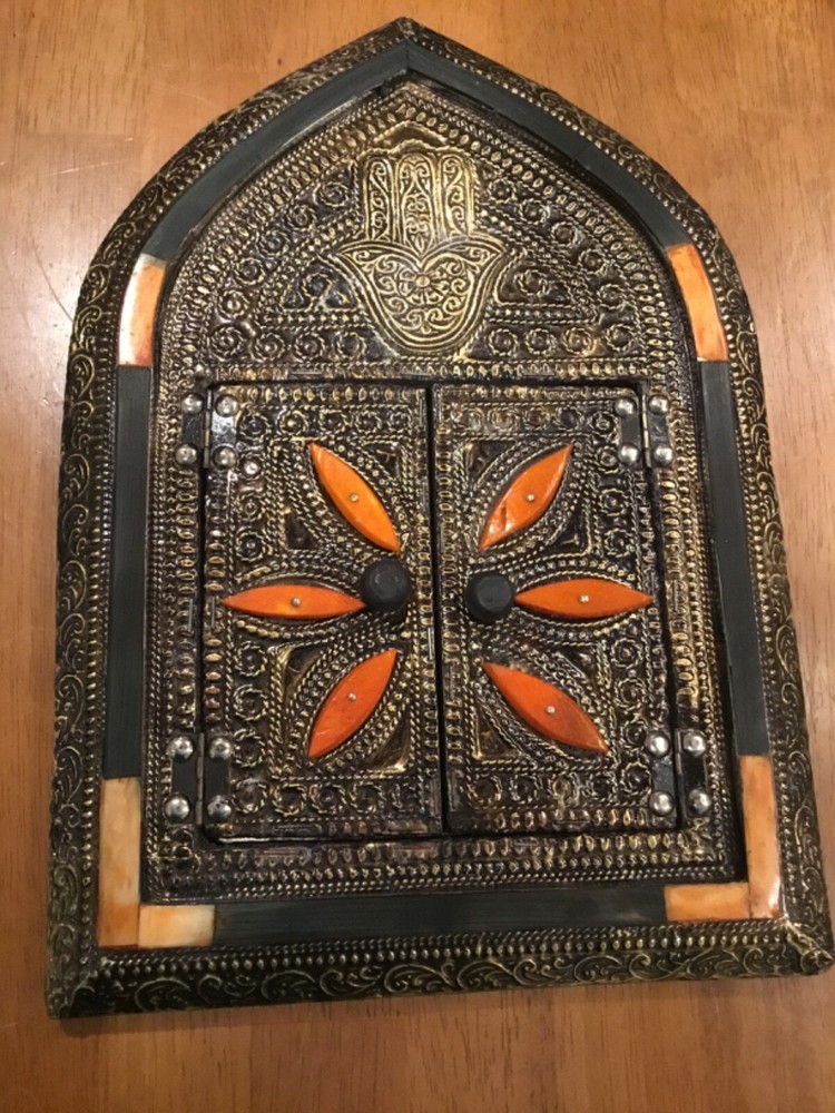 Moroccan Wall Mirror W/Doors Handmade Mediterranean Decor