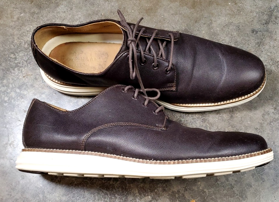 Cole Haan Original Grand Plain Toe Derby Men's 11.5 Dark Brown C22639 Shoes