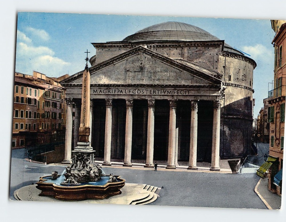 Postcard Il Pantheon Rome Italy
