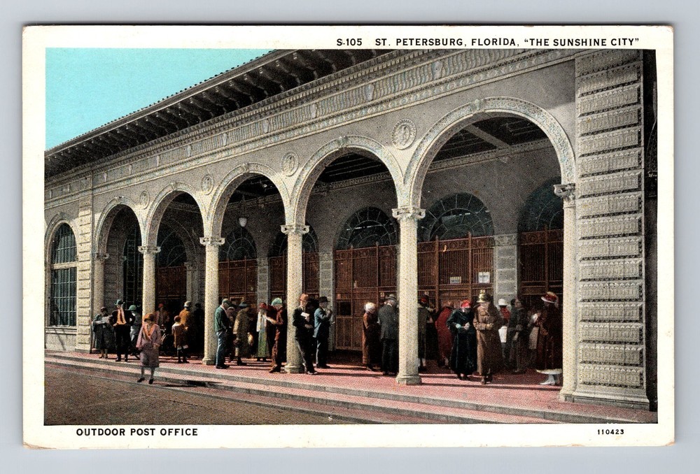St Petersburg FL-Florida Outdoor Post Office Vintage Postcard