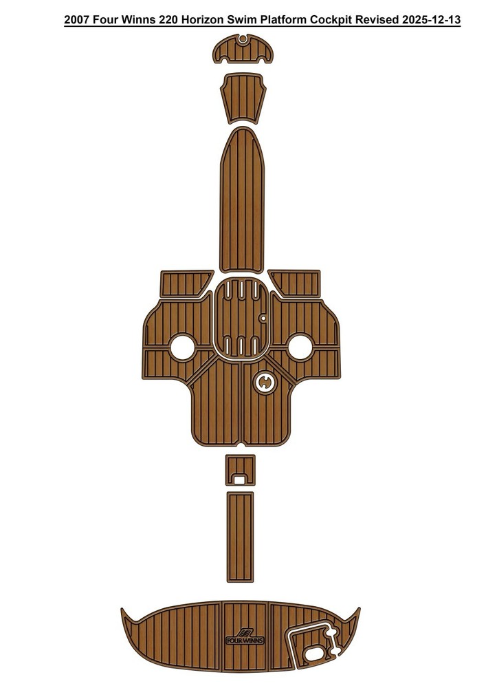 2007 Four Winns 220 Horizon Swim Platform Cockpit  Boat EVA Foam Teak Floor Pad