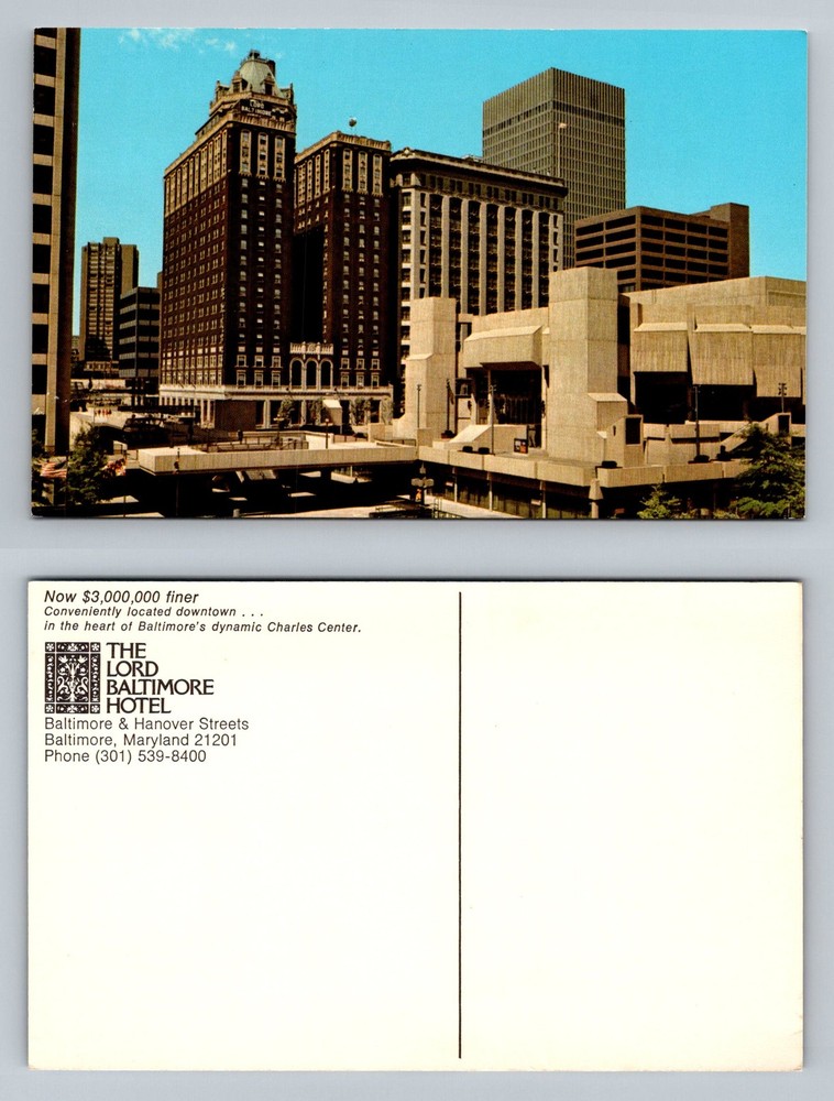 Baltimore, MD-Maryland, Lord Baltimore Hotel Charles Center Vintage Postcard