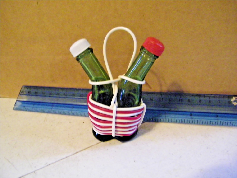 Vintage Chianti Mini Wine Bottle Salt and Pepper Shakers 1950s Great Condition