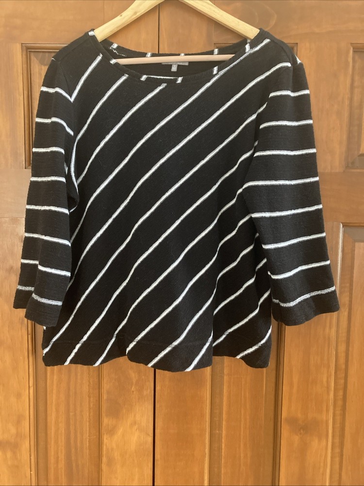 Habitat Clothes To live In 100% Cotton Black Striped Top Women’s Size Medium M