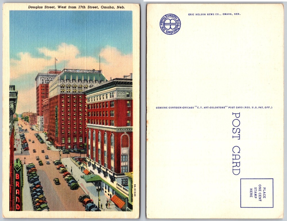Douglas Street West Downtown Buildings Omaha Nebraska Postcard