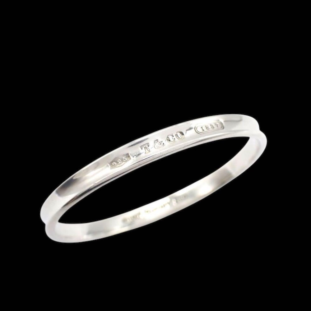 Tiffany 1837 Narrow Sterling Silver Bangle Bracelet 3463 Pre-Owned