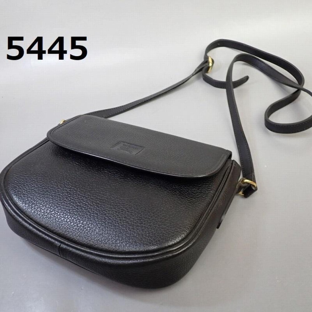 Burberry Shoulder Bag Nova Check Leather Black Authentic F10251713