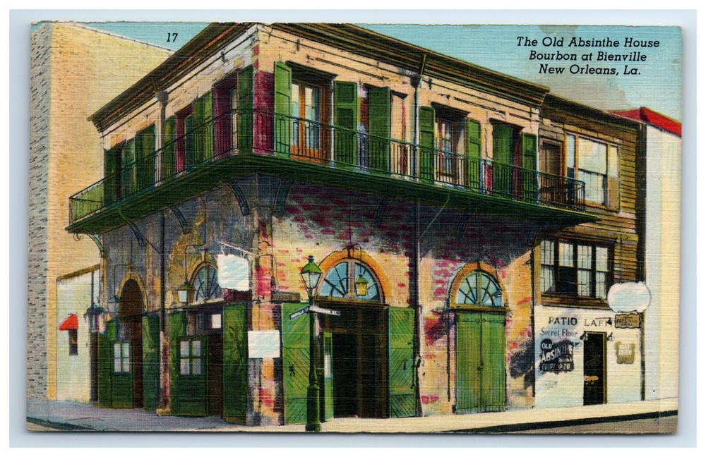 Postcard The Old Absinthe House Bourbon at Bienville New Orleans Louisiana UNP-image