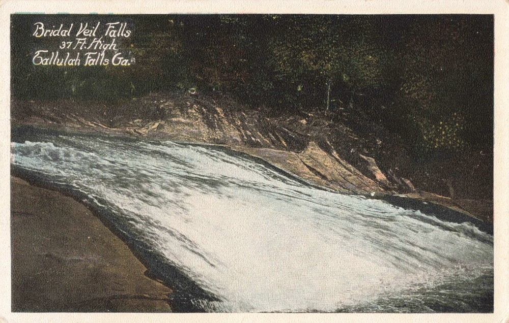 Bridal Veil Falls Tallulah Falls Georgia GA c1920 Postcard