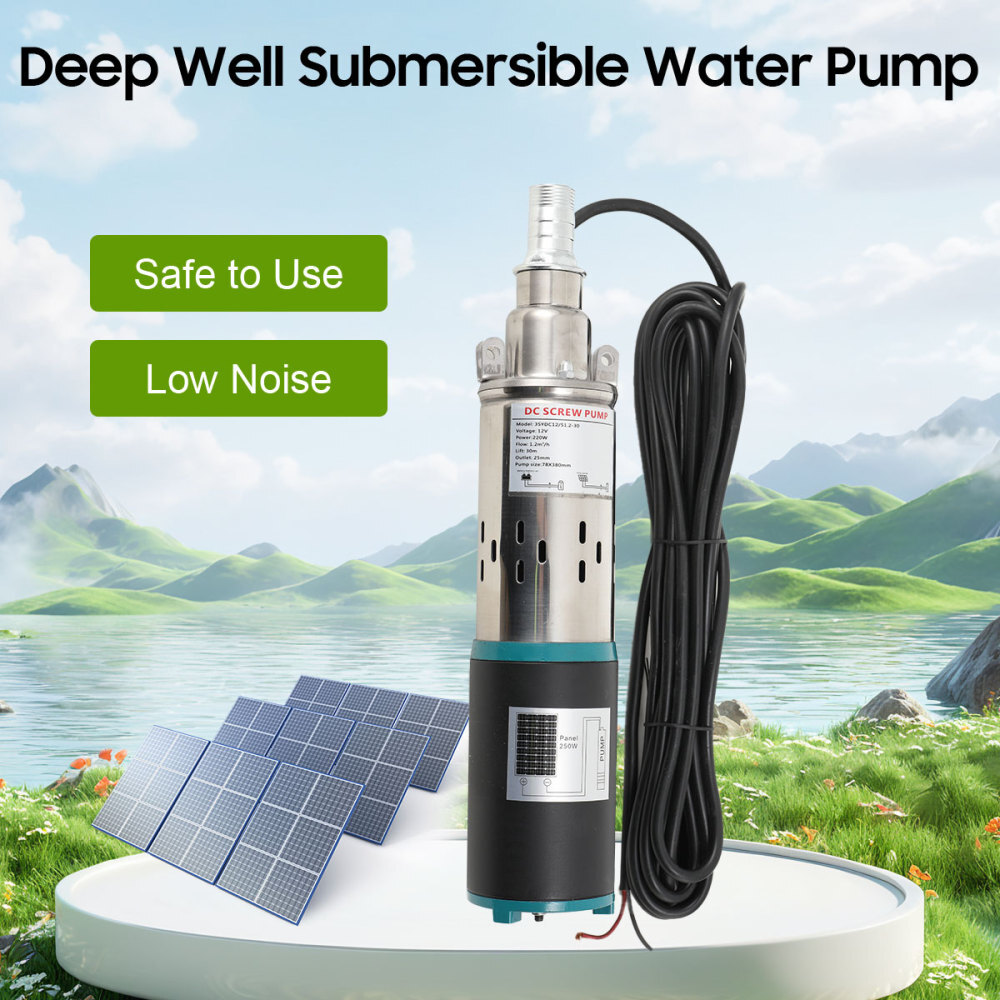 1500L/H 12V Stainless Steel Submersible Pump Deep Well Water DC Pump