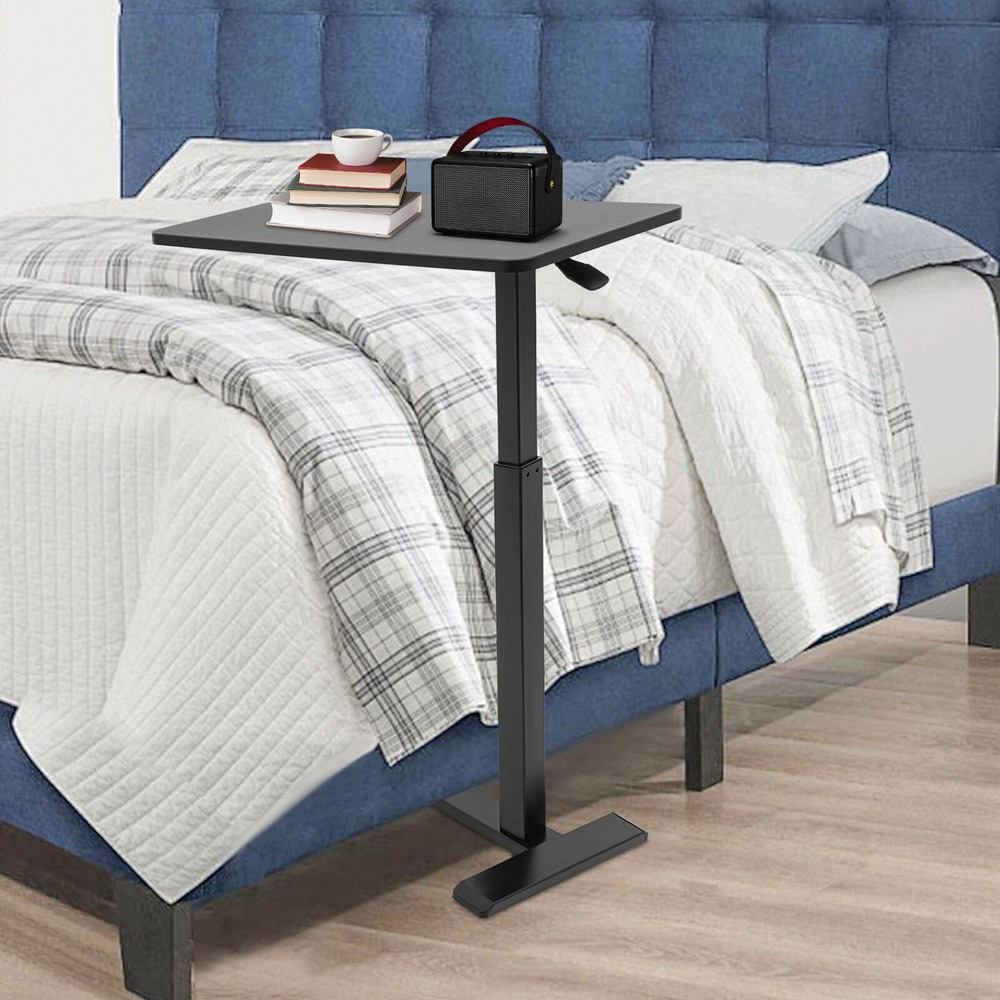 Pneumatic Mobile Standing Desk Laptop Desk, Overbed Table Hospital Home Use