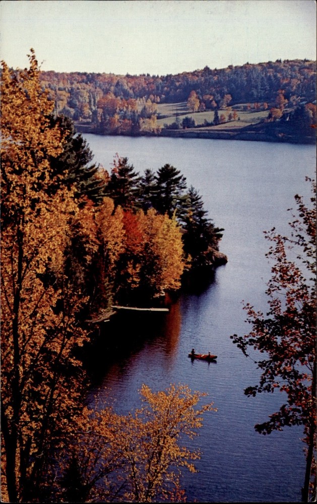 Greetings From Elgin Ontario Lake view vintage postcard s675