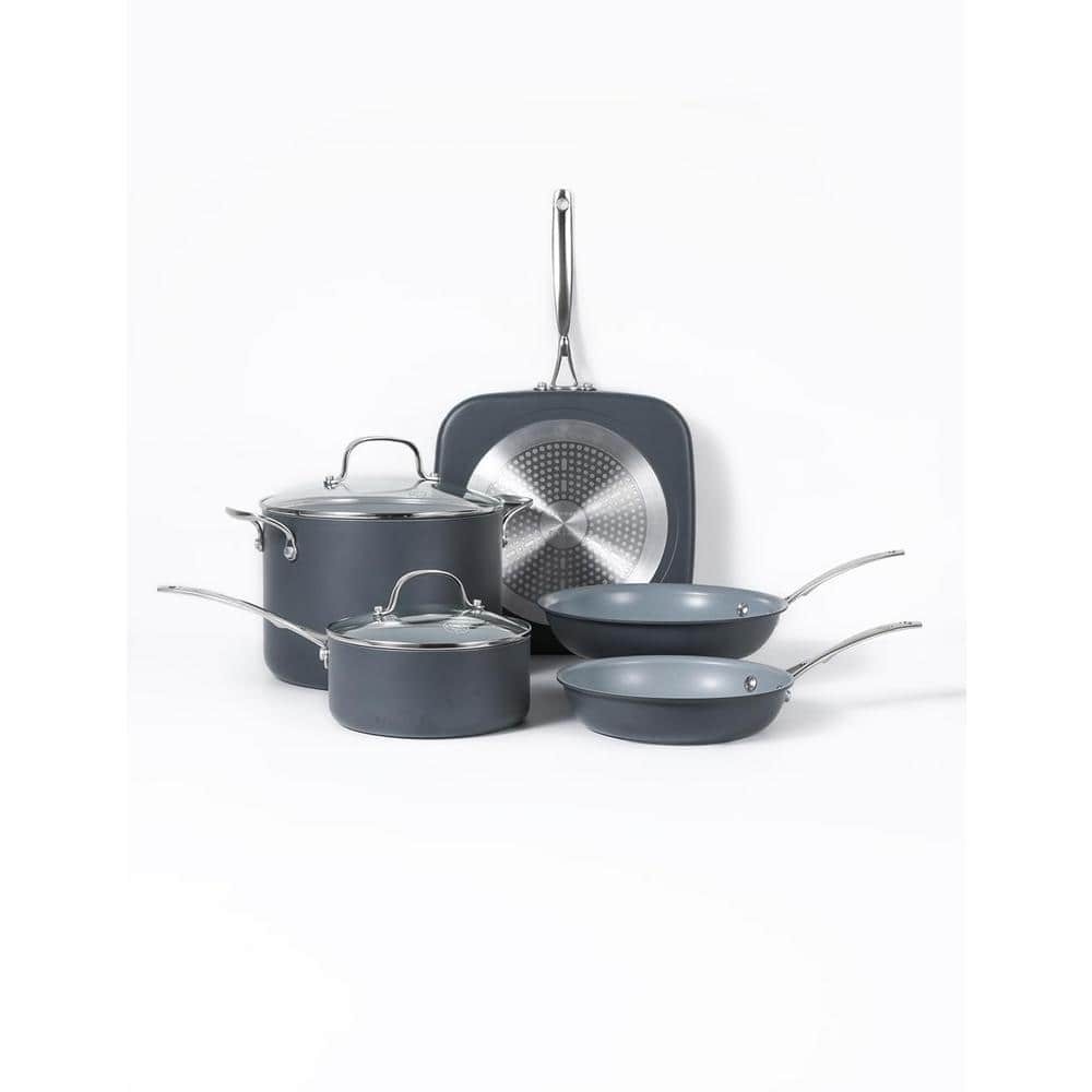 7-Piece ECOPAN Hard Anodized Aluminum Non-Toxic Ceramic Non-Stick Cookware Set