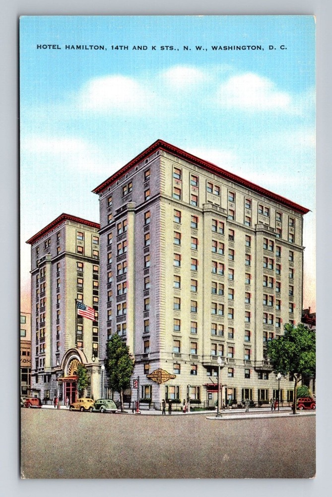 Washington DC-Hotel Hamilton, Advertising, Antique Vintage Souvenir Postcard