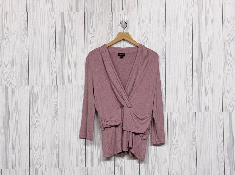J Jill top womens size medium long sleeve wearever collection blouse pink