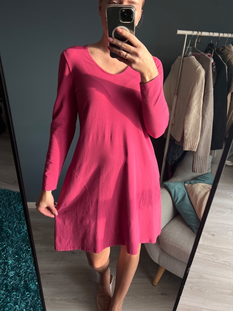 Gudrun Sjoden pink cotton tunic with pockets size M