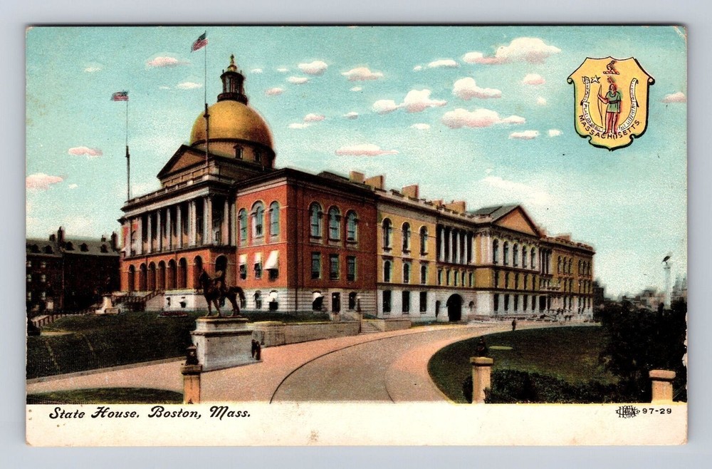Boston MA-Massachusetts, State House, Antique, Vintage Souvenir Postcard