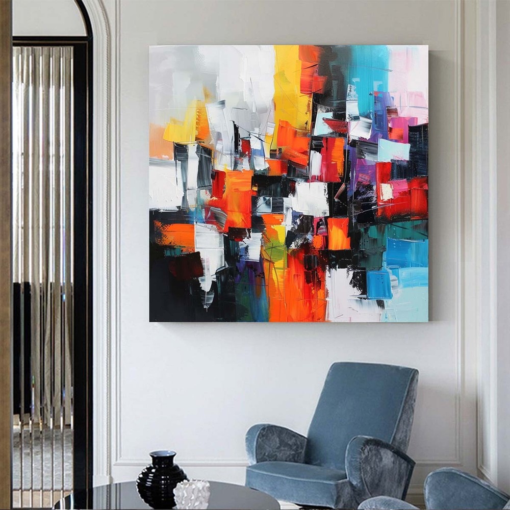 Pure city Hand-painted Modern Decorative Painting Abstract Texture Oil Painting