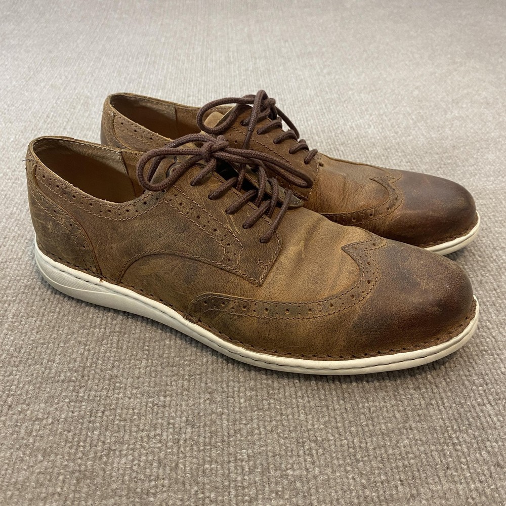 Born Shoes Mens Size 10 Brown Leather Wingtip Lace Up Casual Comfort Sneakers