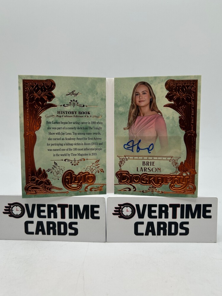 2025 Leaf History Book Brie Larson Auto Biography Booklet Auto /25