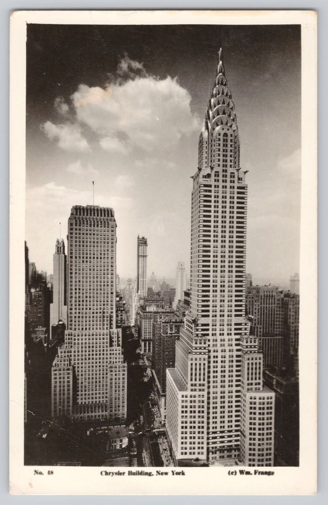 RPPC Chrysler Building NY New York c1930s Real Photo Vintage Postcard - Creased