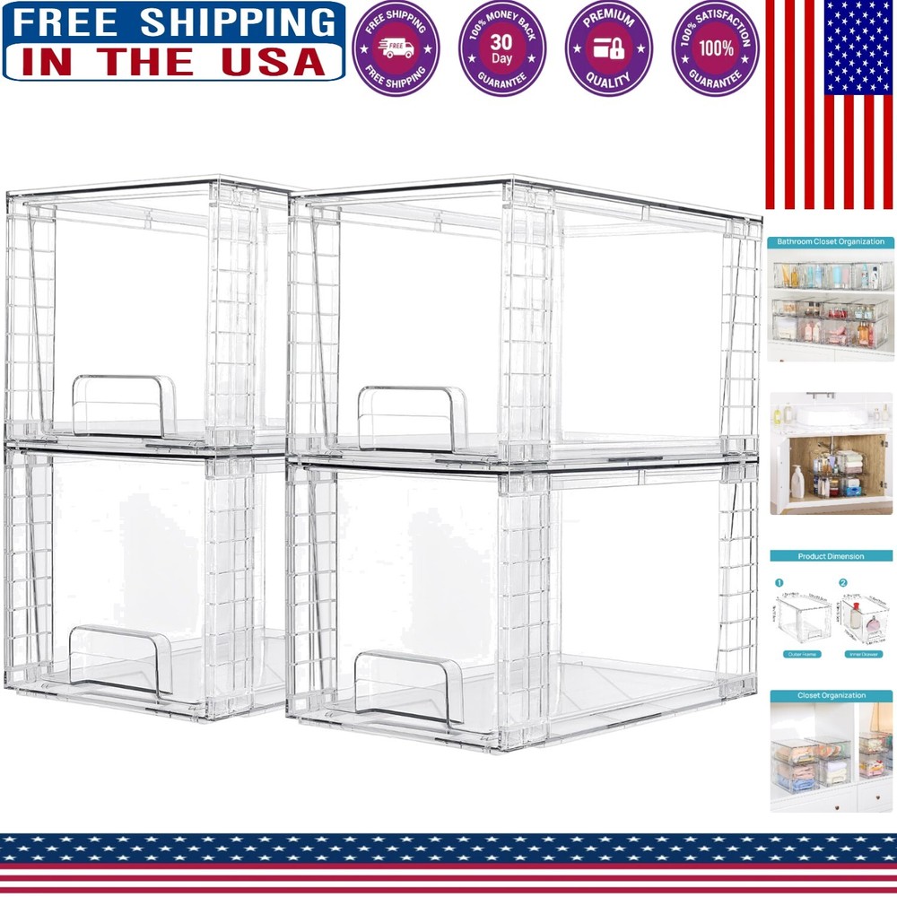 Space-Saving Acrylic Drawer Organizers - Stylish and Stackable for Home Clutter