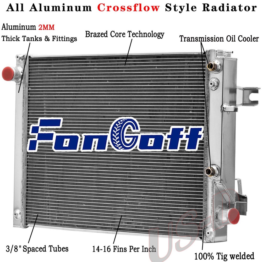 3 Row Radiator for 2013-18 2016 Ram 2500 3500 4500 5500 6.4L 6.7L AT 52014720AA