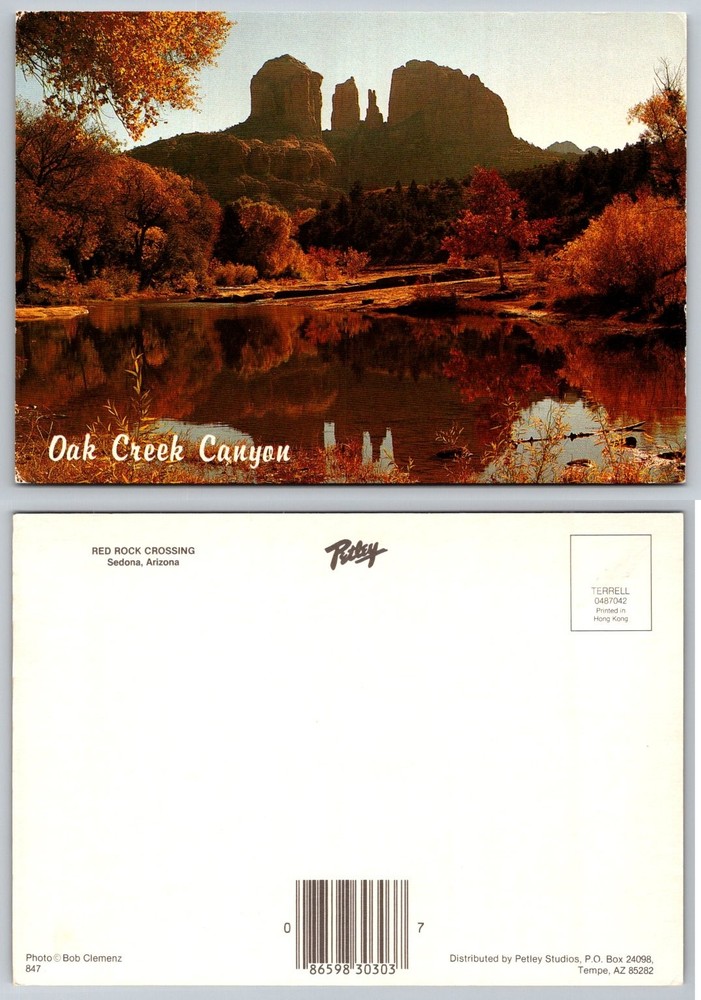 Oak Creek Canyon Sedona AZ Red Rock Crossing Petley Postcard Autumn Foliage