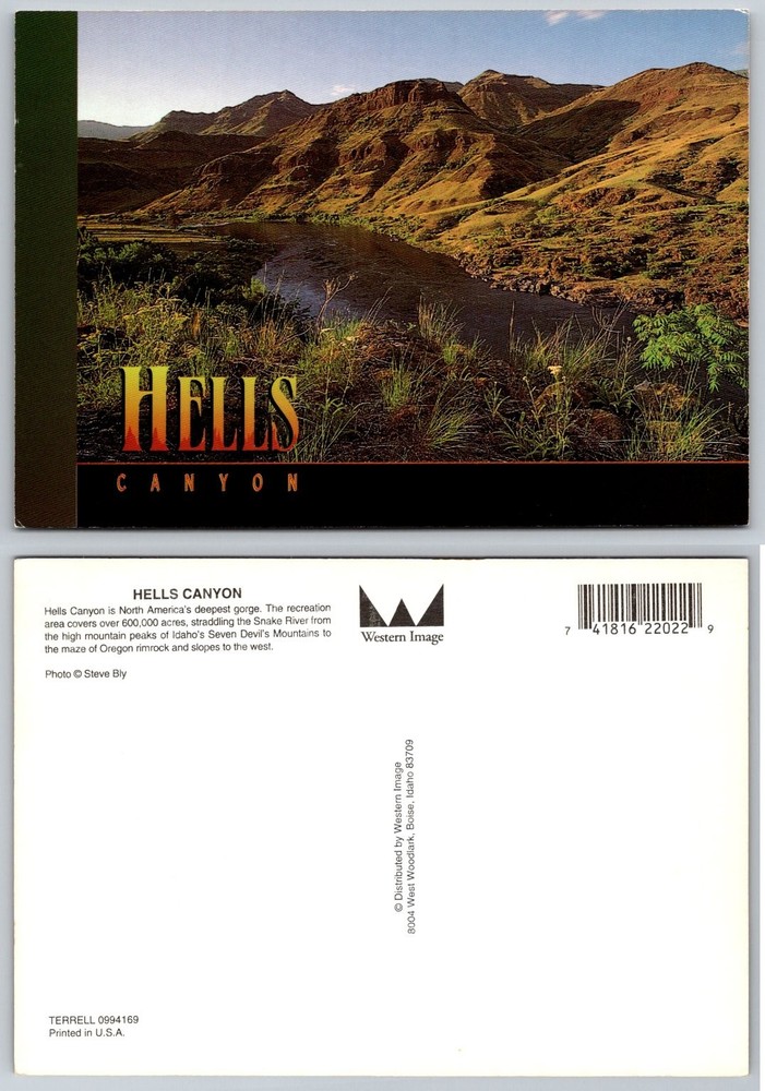Hells Canyon Postcard Snake River Idaho Oregon Deepest Gorge Western Image