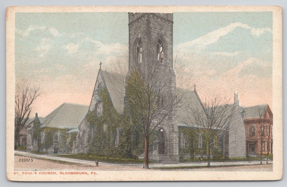 St. Paul's Church Bloomsburg PA Postcard Early 1900s Divided Back