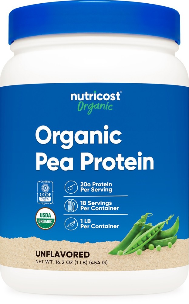 Nutricost Organic Pea Protein Powder (1LBS) - Unflavored, Certified USDA Organic