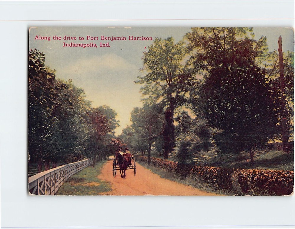 Postcard Along The Drive To Fort Benjamin Harrison Indianapolis Indiana USA