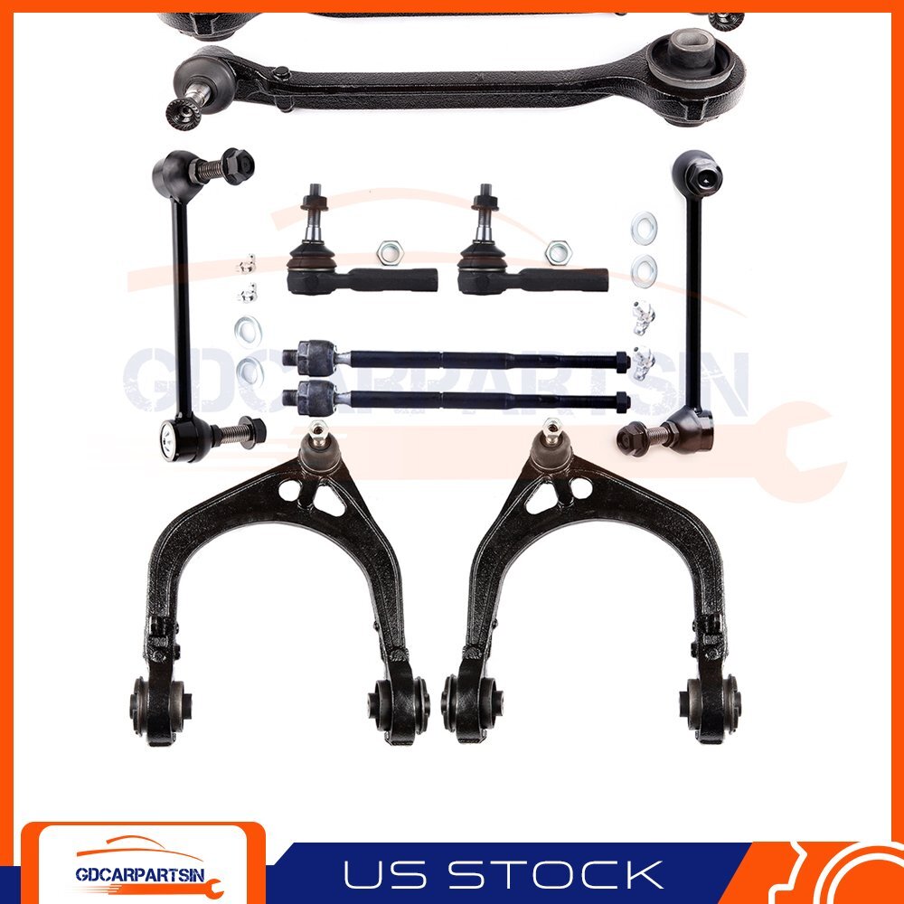 10Pcs Suspension Lower Control Arms & Tie Rod End Kit for 2006-2010 Dodge Charger