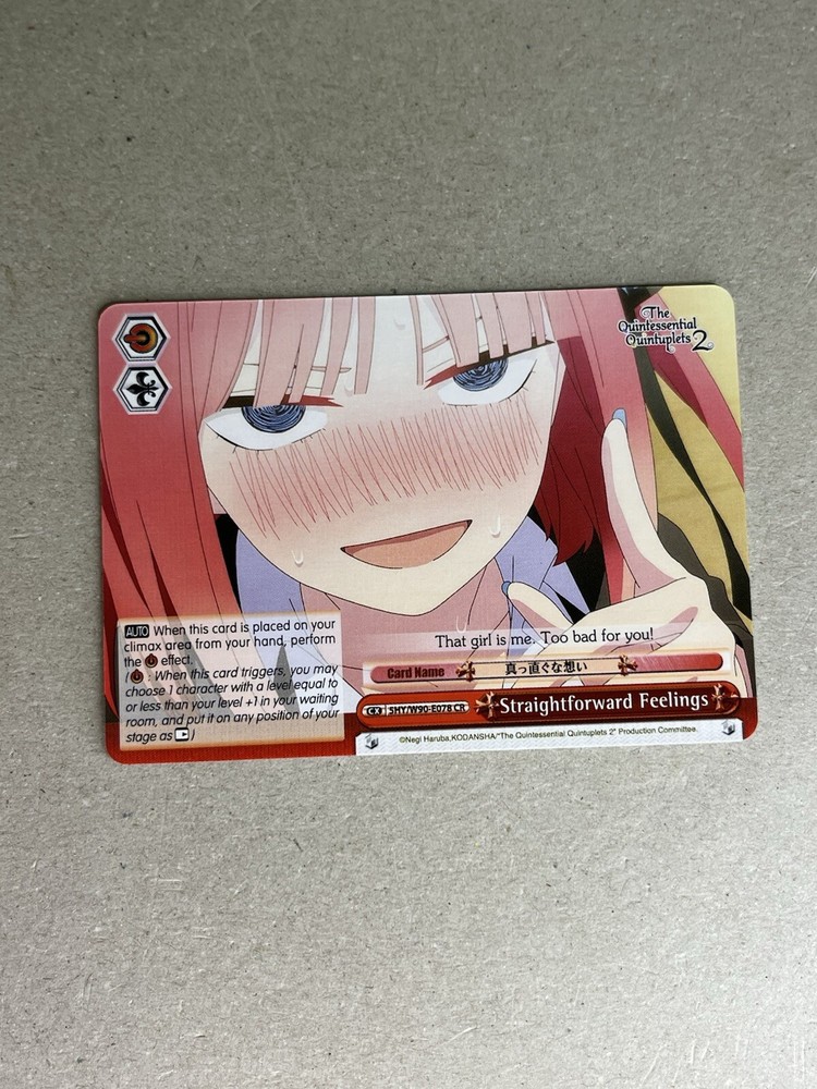 Weiss Schwarz The Quintessential Quintuplets 2 5HY/W90-E078 CR Nino Nakano