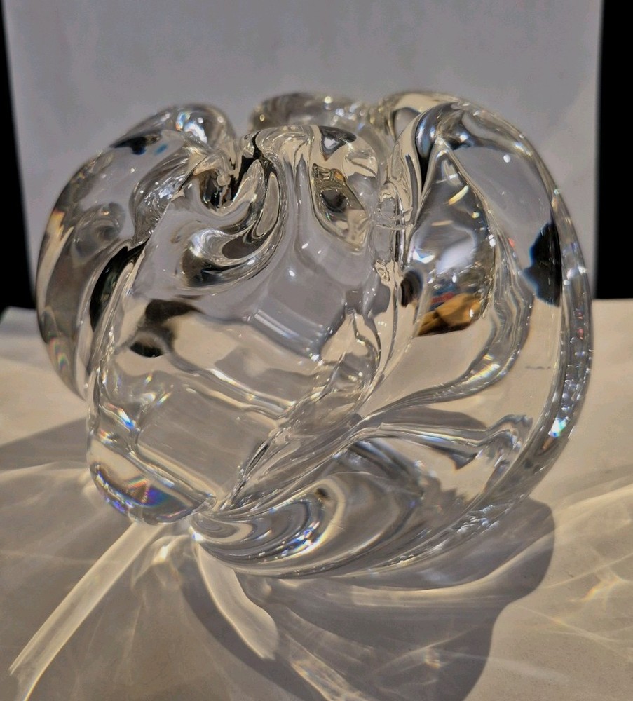 Vintage Swedish Art Glass Rose Bowl Vase by Edvin Ohrstrom  Orrefors  # 2444.611