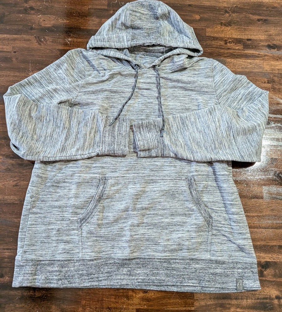 LL Bean Hoodie Womens XL Gray Heather Lightweight Sweatshirt Pullover Thumbholes