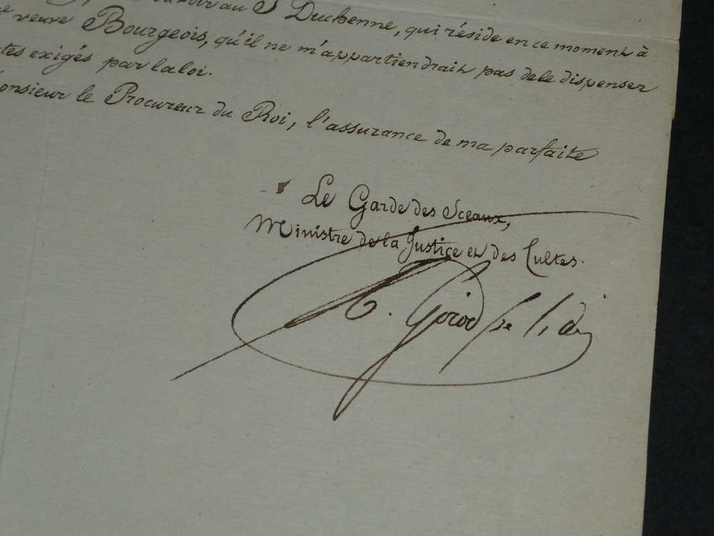 Amédée Girod De L'Ain - Letter Signed Autograph To Mr the Prosecutor of King