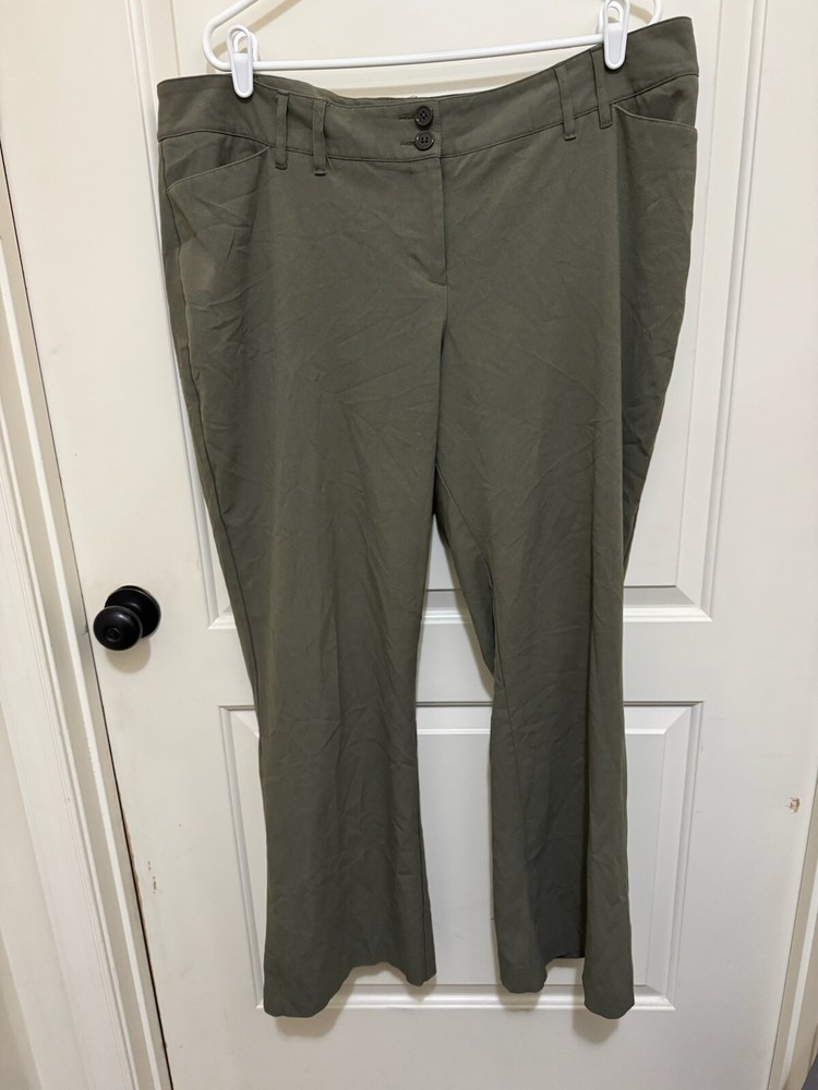 Lane Bryant Women's Olive Green Slacks Pants Size 18