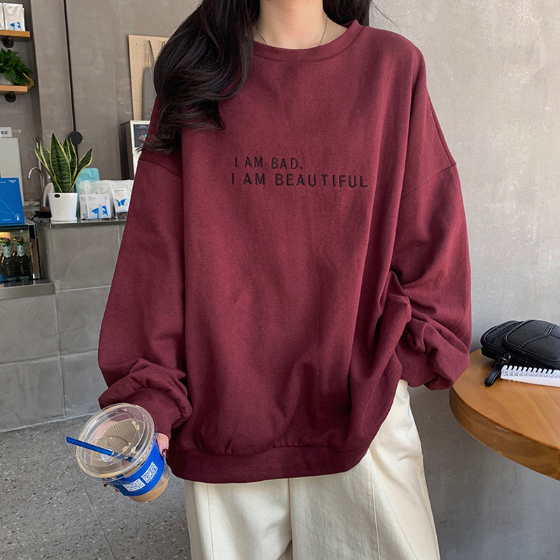 Women's Fashion Trend Simple Loose Casual Comfortable Long-sleeved Sweater Tops