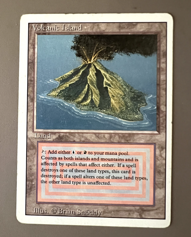 Volcanic Island! Rare Magic the Gathering Revised Edition Dual Land LP/MP Cond.