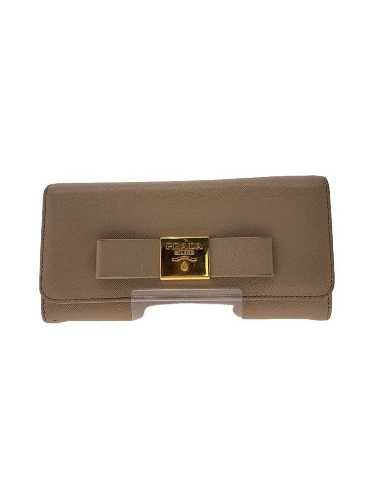 Prada BEG Plain Long Wallet for Women