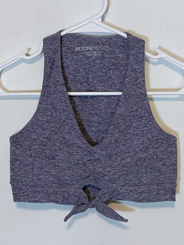 NEW Beyond Yoga Purple Spacedye Tie Front Cropped Tank Size S