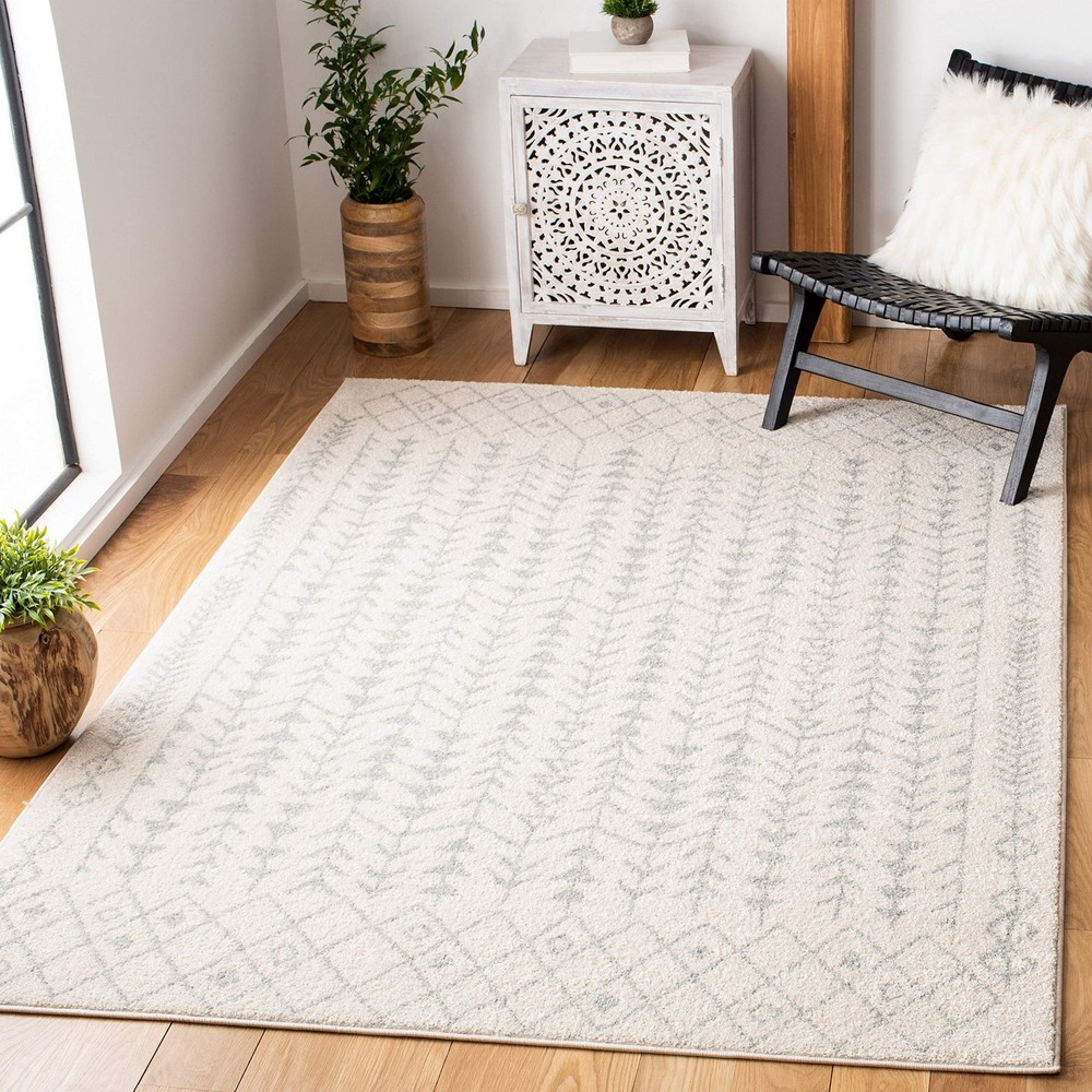 Safavieh Tulum Collection Area Rug - 67 Square Ivory Light Grey Moroccan Boho