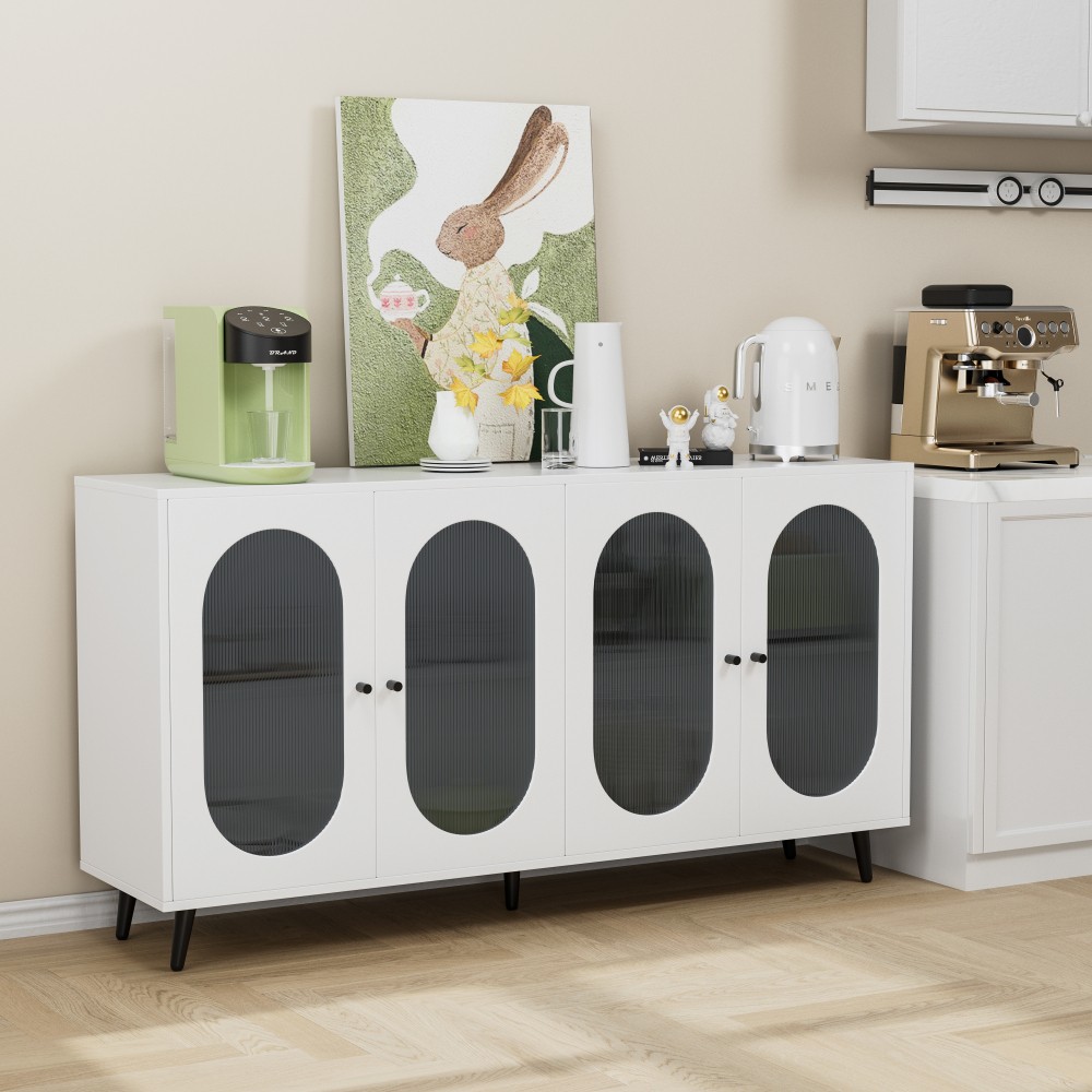 Storage Cabinet with 4 Acrylic Doors Accent Cabinet Sideboard Cabinet