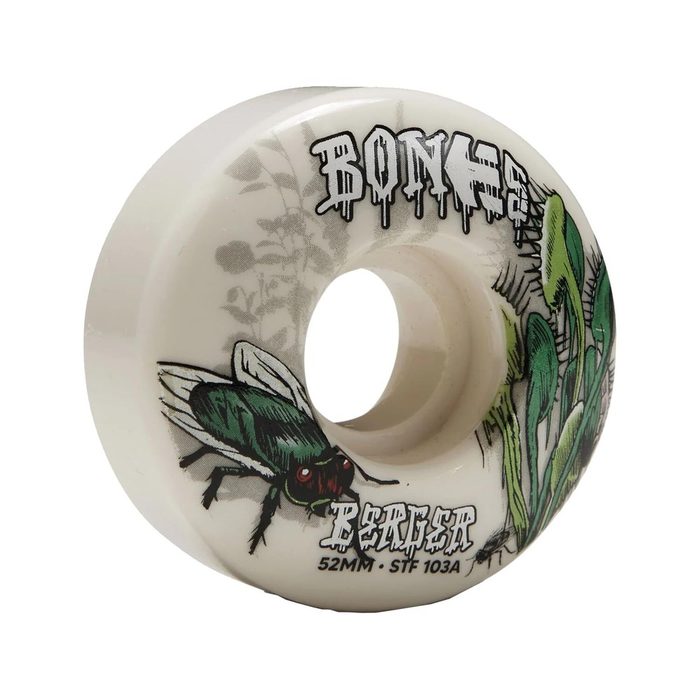 Bones Wheels Berger STF V3 Etnies 52mm 103a White Skateboard Wheels (Set of 4)