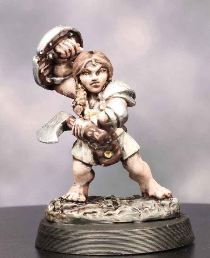 Painted RPG Dungeons & Dragons Pathfinder 28mm Fantasy Female Dwarf Fighter